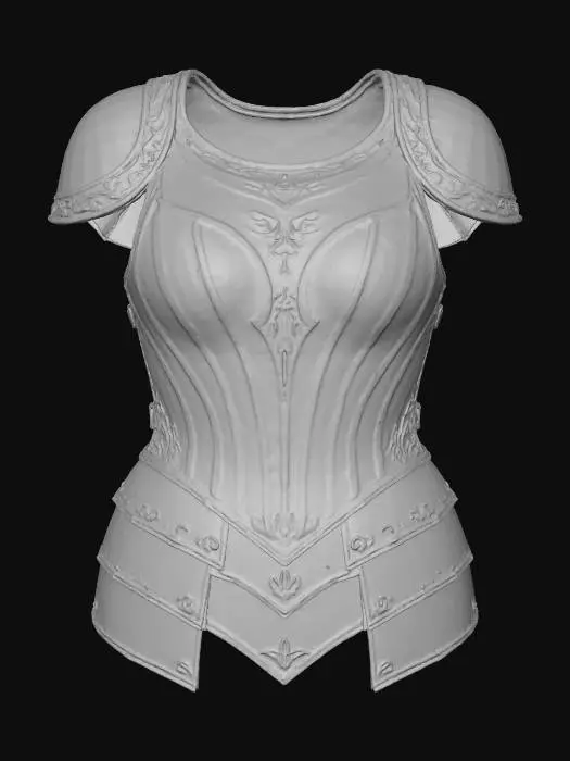 3D model for Female White Torso Armor