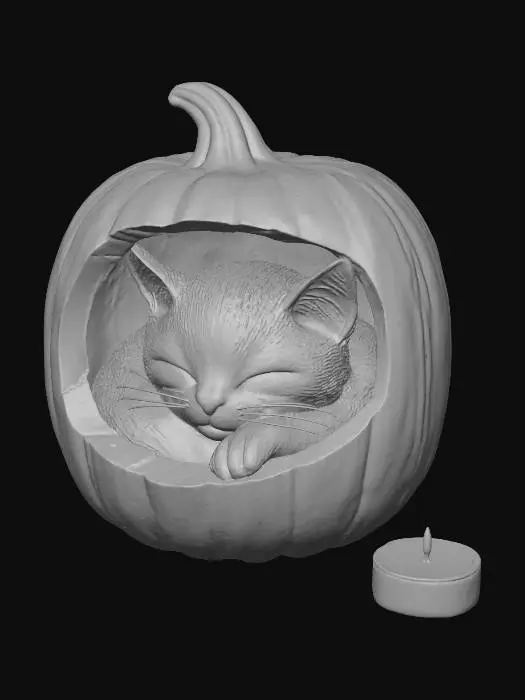 3D model for Purrfectly Pumpkin, #Halloween2025#