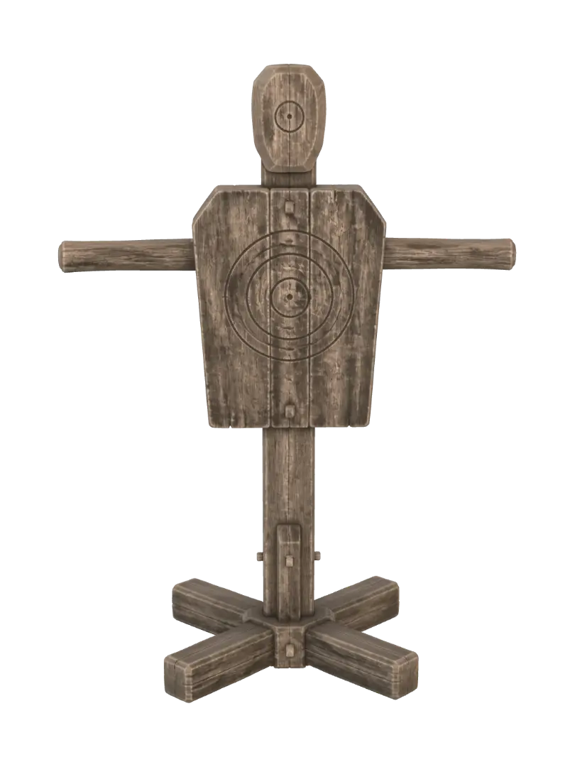 Wooden Target Training Dummy 3D model, vytvořený pomocí AI
