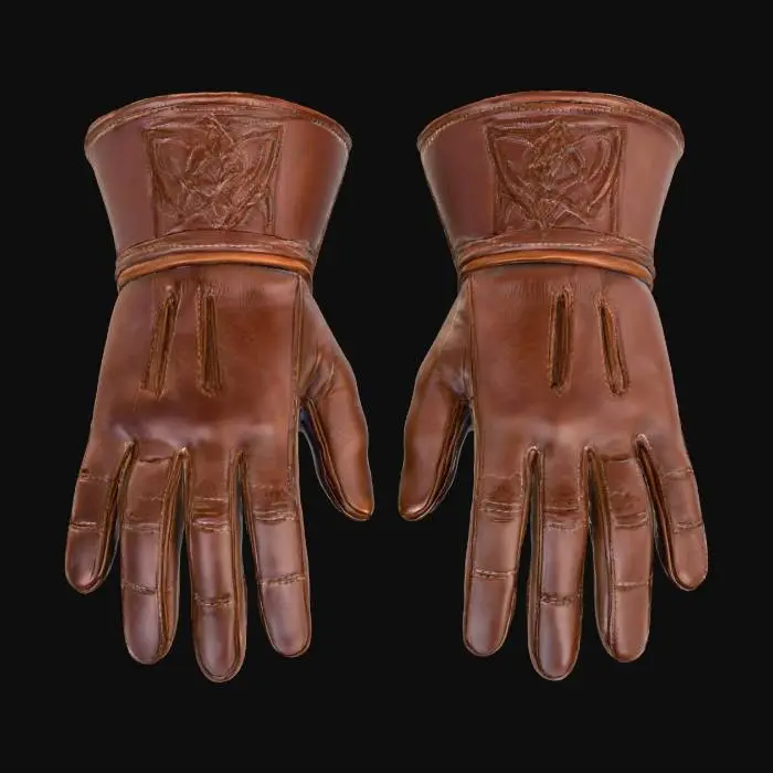 3D model for Pair of Leather Fantasy Gloves