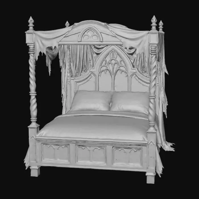 3D model for Gothic Canopy Bed, #Halloween2025#