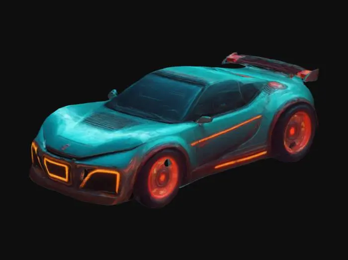 3D model for stylized, car, cyberpunk, gas station car, retro
