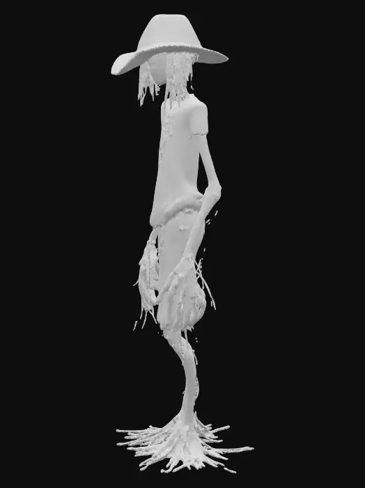 3D model for very tall skinny super creepy scarecrow 