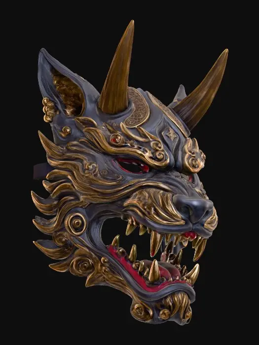 3D model for Wolf Demon Mask, #Halloween2025#