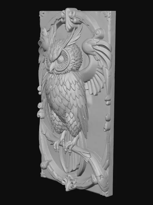 3D model for Metallic Owl Emblem