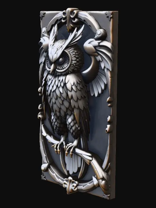 3D model for Metallic Owl Emblem