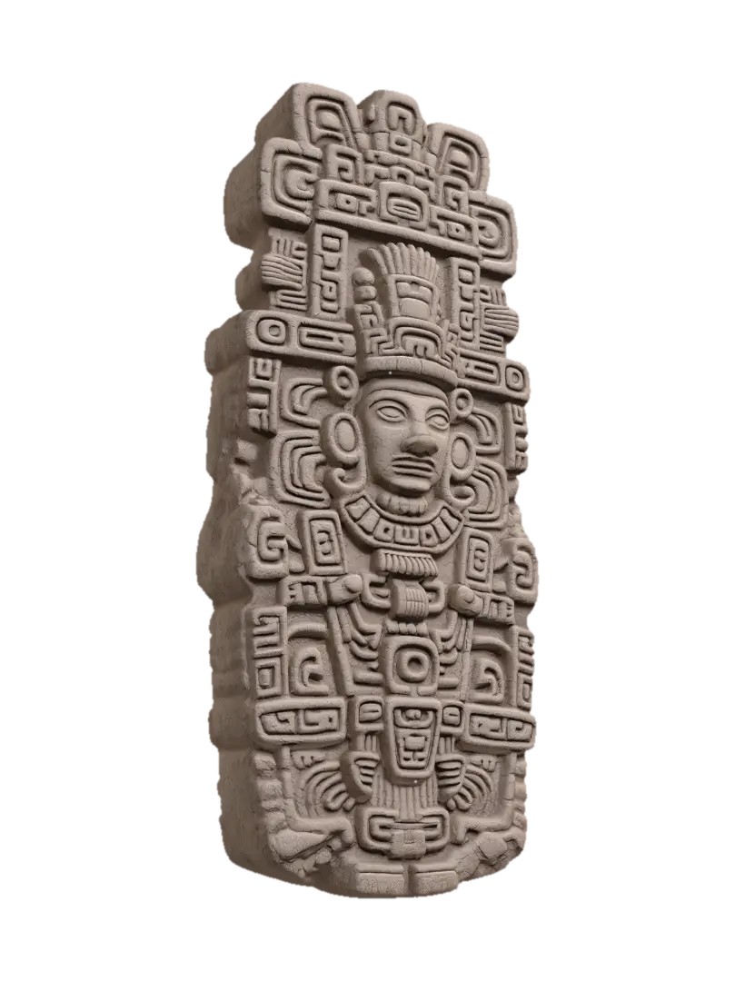 Maya Glyph Tablet 3D model, vytvořený pomocí AI