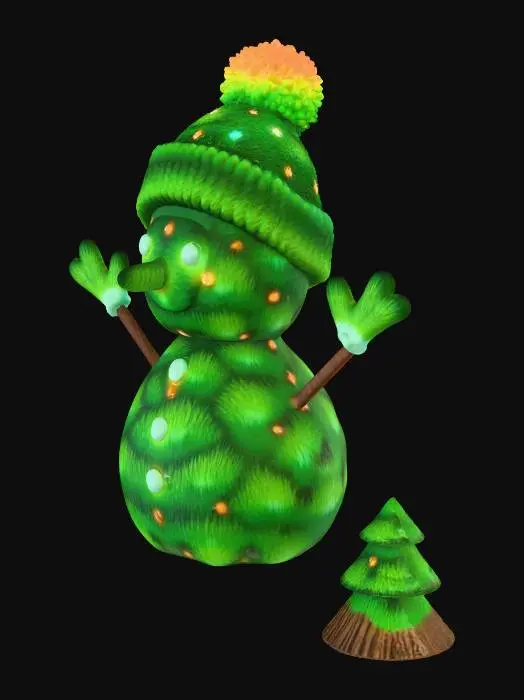 3D model for cozy stylized diorama, hand-painted look, soft rounded shapes, clean game-ready topology, high quality PBR materials, subtle wear, warm emissive lights, centered single object, 3D printable-friendly thickness
, #Christmas2025#