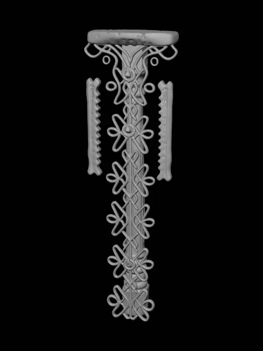 3D model for Ornate wooden newel post