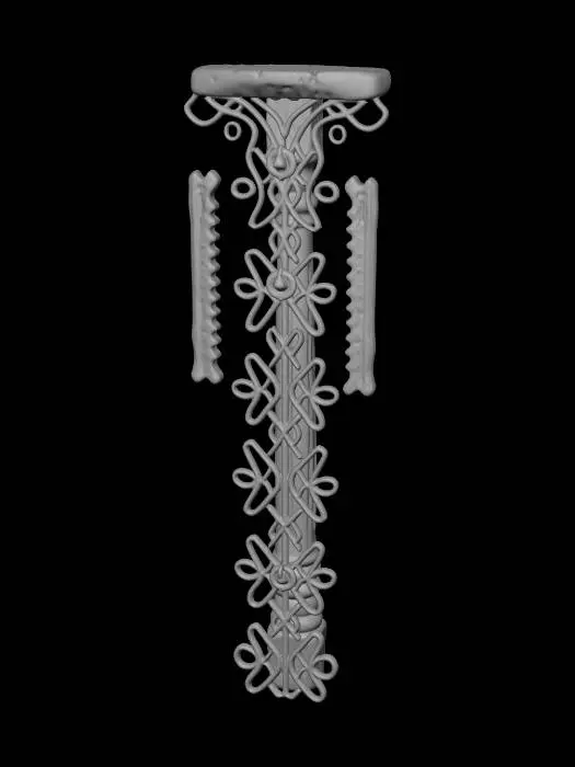 3D model for Ornate wooden newel post