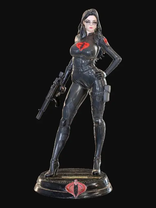 3D model for Warrior in Black Armor