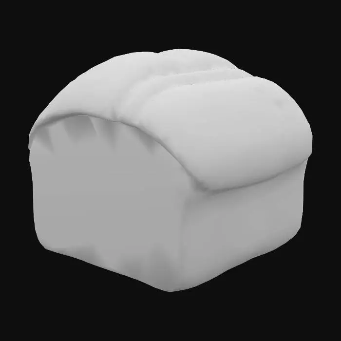 3D model for A freshly baked loaf of bread in a cartoon style.