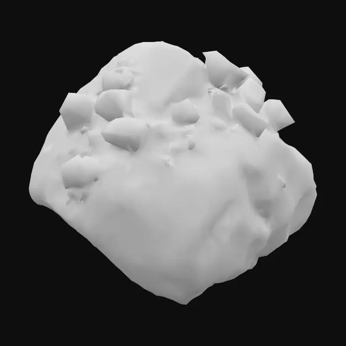 3D model for A large ore stone of rock with metallic shiny gems sticking out of it.