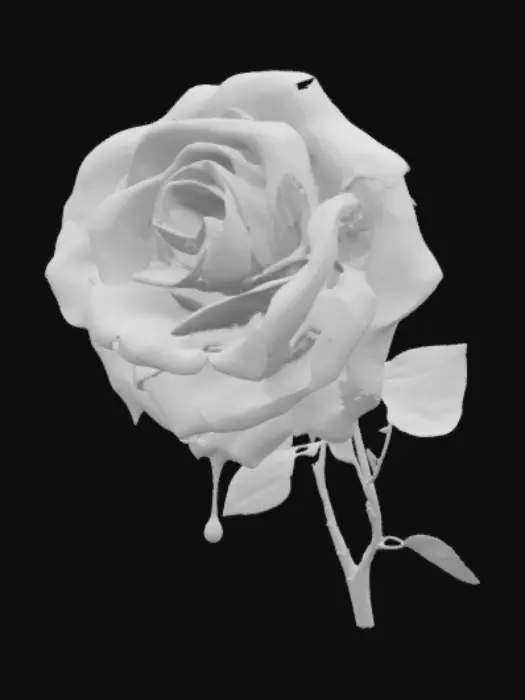 3D model for Black rose drip gold