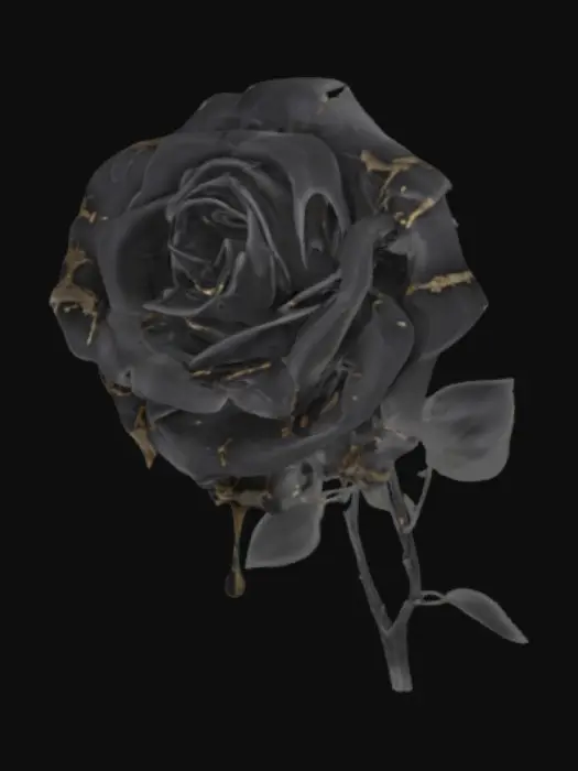 3D model for Black rose drip gold