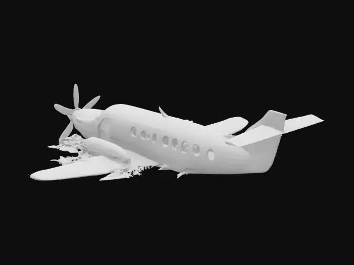 3D model for A recently crashed plane. A small plane used to transport people to more remote locations.