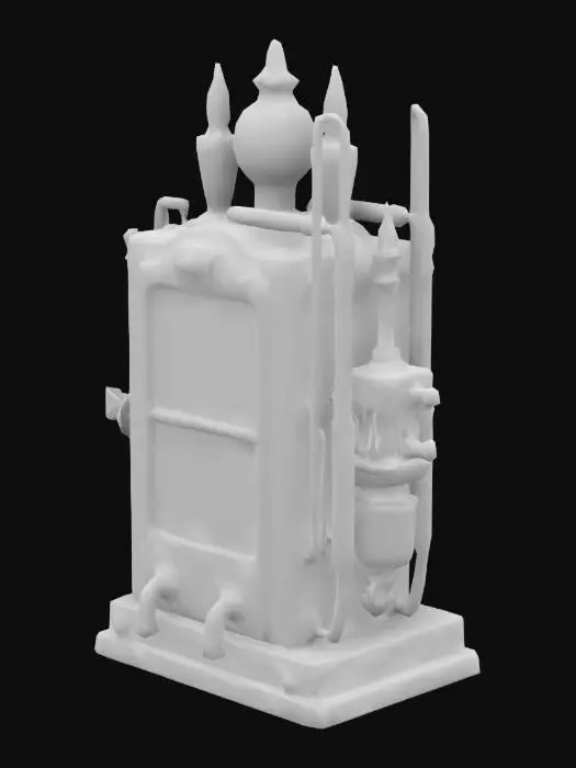 3D model for A mad scientist's resurrection machine which can life to dead tissue, tubes, wires, strange electrical parts, highly detailed, Victorian style, 