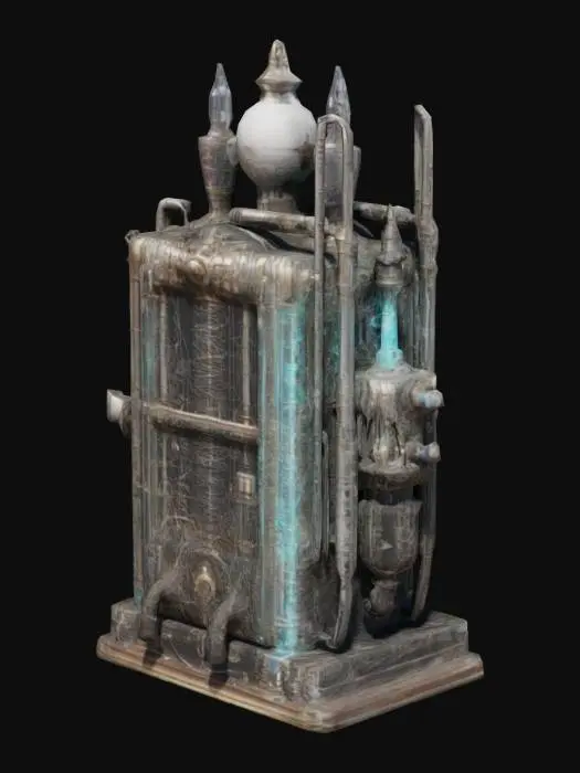 3D model for A mad scientist's resurrection machine which can life to dead tissue, tubes, wires, strange electrical parts, highly detailed, Victorian style, 