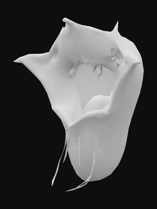 3D model for Object is a large carnivorous trumpet plant, mouth open, highly detailed, slimy and menacing