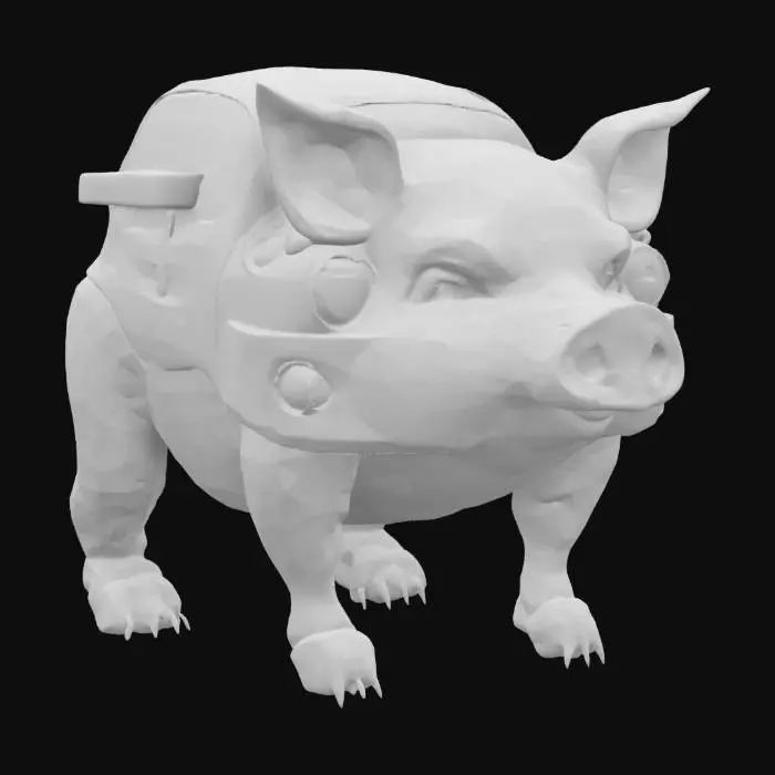 3D model for car pig hybrid monster,realistic,, #game figure#