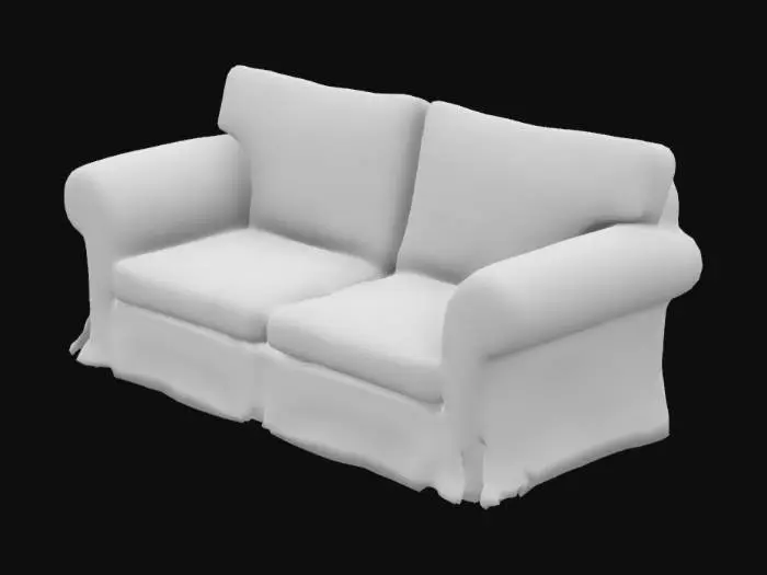 3D model for old worn out plaid fabric sofa, 4K, ultra realistic, hyper detailed