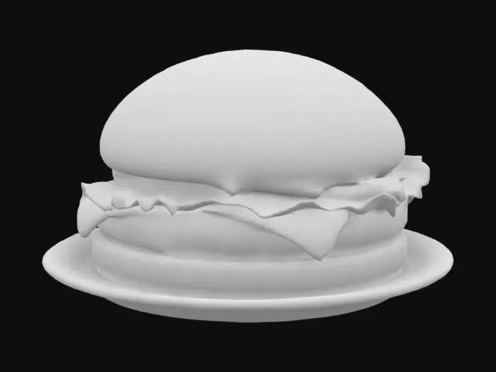 3D model for delicious fast food cheeseburger