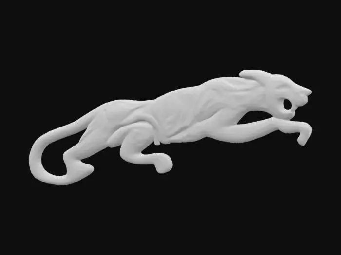 3D model for #emblem#, metal tiger emblem, ultra realistic, hyper detailed, a blue tint alloy