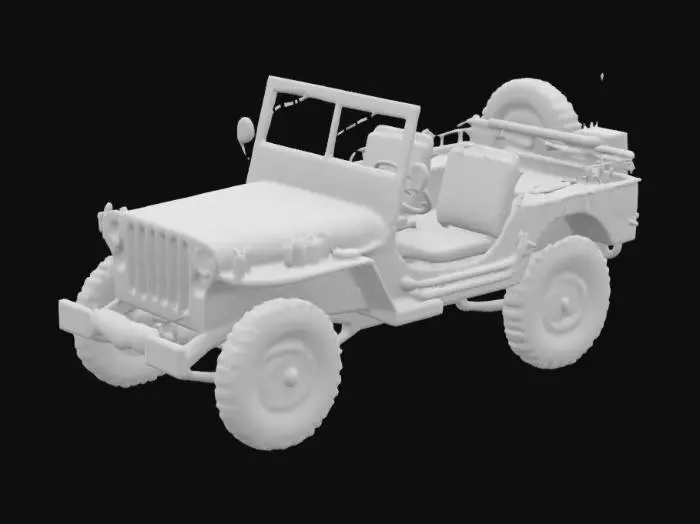3D model for Vintage Military Jeep Model