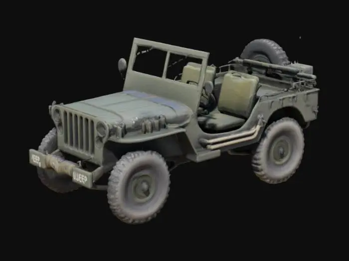 3D model for Vintage Military Jeep Model