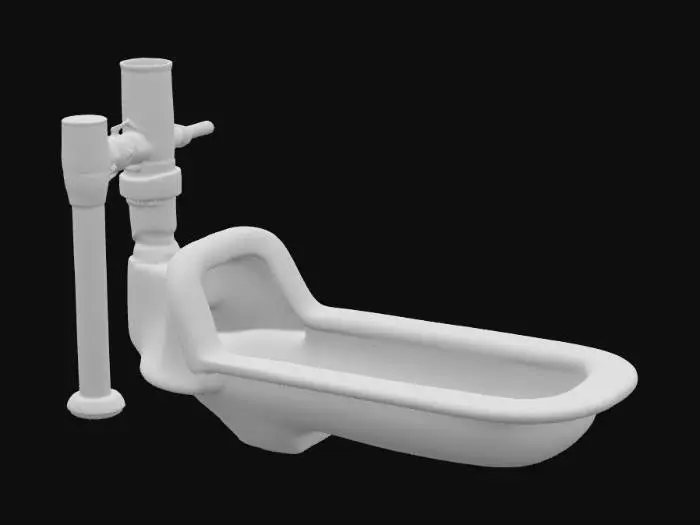 3D model for Squat Toilet Scene, #PBR#