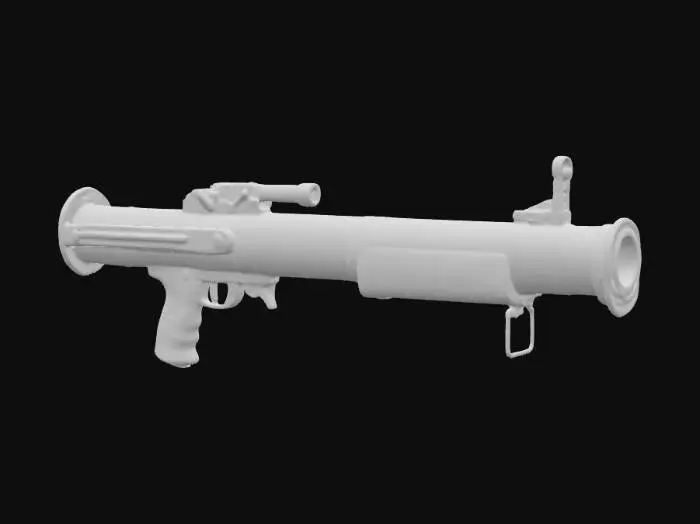 3D model for an M66 rocket launcher, white background ,realistic, hyper detailed, ultra realistic, 3/4 view