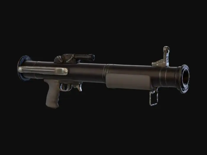 3D model for an M66 rocket launcher, white background ,realistic, hyper detailed, ultra realistic, 3/4 view