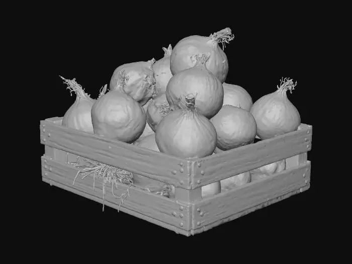 3D model for Onions in a Wooden Crate