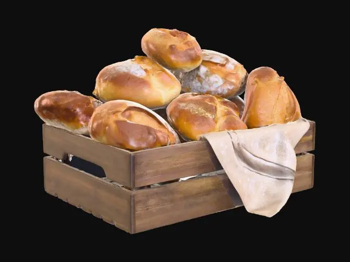 3D model for Crate of Fresh Bread