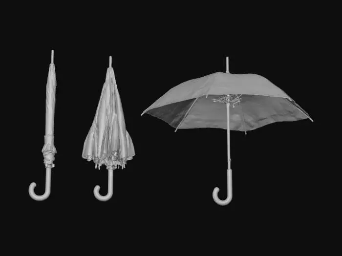 3D model for Yellow Umbrella Trio