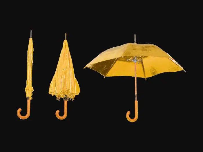 3D model for Yellow Umbrella Trio