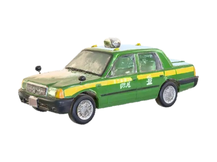 Green Taxi Standby - Automobiles model 3D, wygenerowany przez AI