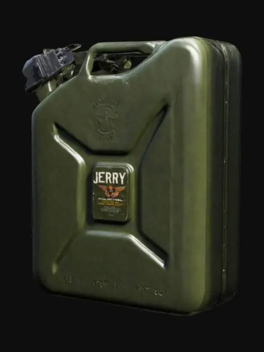 3D model for Military Jerry Fuel Can, Hyper Realistic, 4K