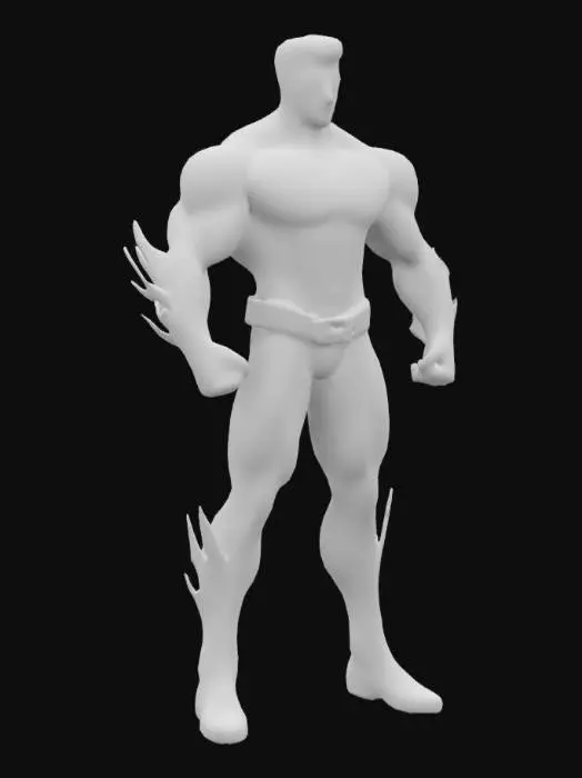 3D model for a highly detailed, 3d model of Nightwing stood unarmed in a dynamic action pose. With a design inspired by Jeorge Jimenez