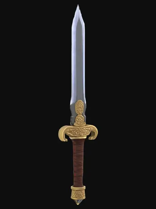 3D model for corkscrew sword, 4K, ultra detailed, hyper realistic