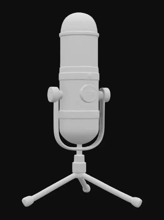3D model for a condenser microphone, video game asset
