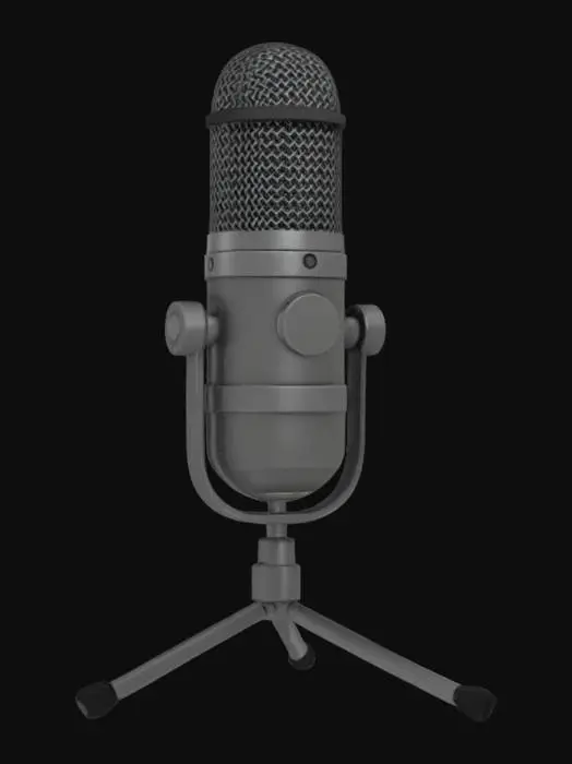 3D model for a condenser microphone, video game asset