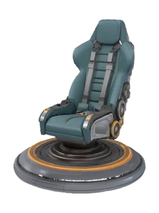 Futuristic Control Seat 3D model, vytvořený pomocí AI