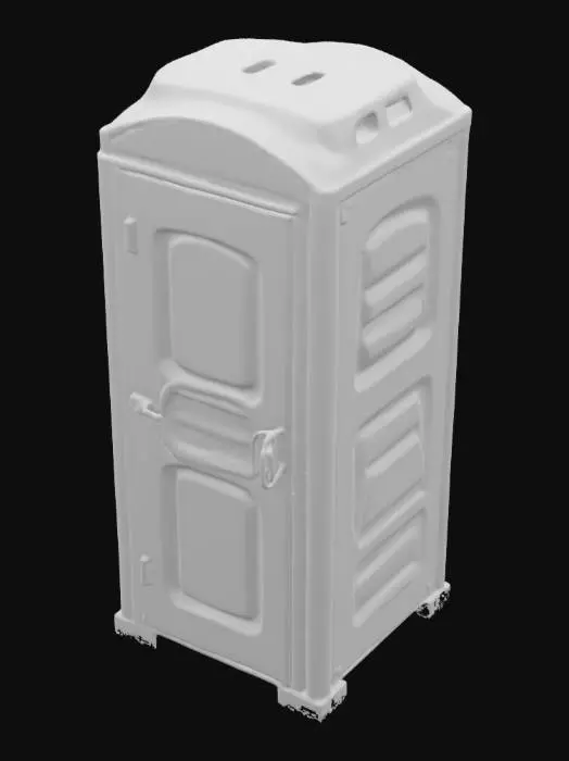 3D model for a park portable toilet, highly detailed, 4K, ultra realistic