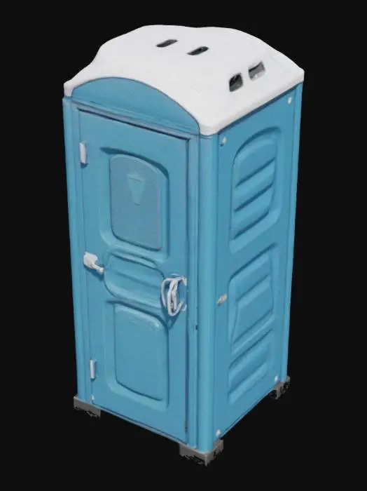 3D model for a park portable toilet, highly detailed, 4K, ultra realistic