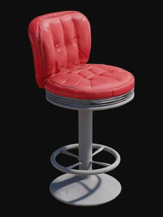 3D model for Red Retro Stool