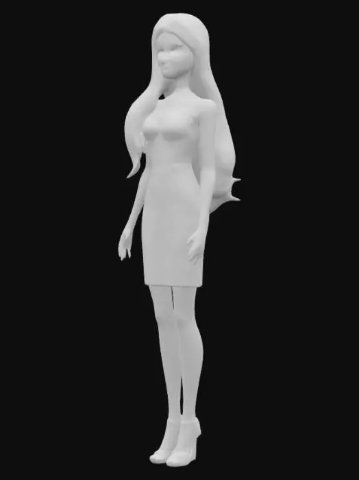 3D model for a plastic barbie doll
