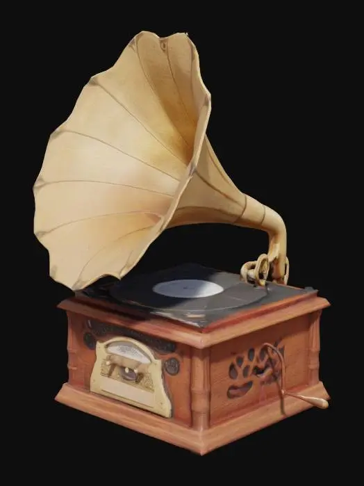 3D model for Vintage Gramophone