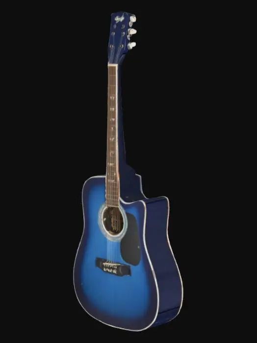 3D model for Blue Acoustic Guitar