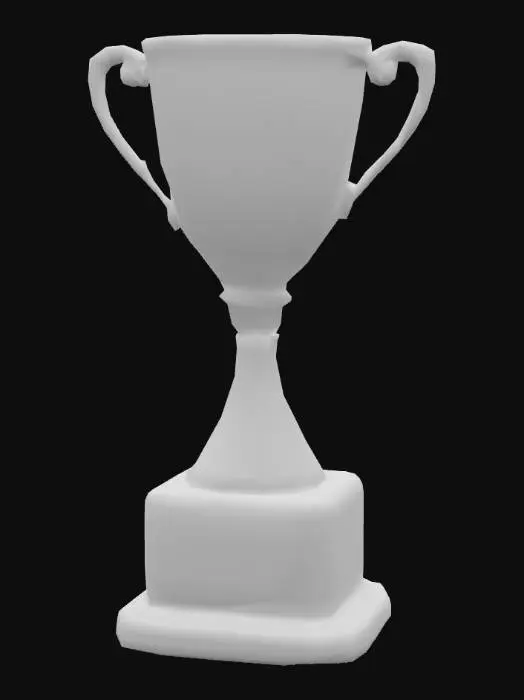 3D model for a spectacular gold trophy, metallic and reflective, wood base with a name plate, shiny plastic, ultra detailed, hyper realistic, 4K
